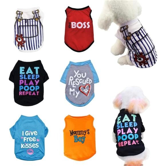 6 Pack Dog Clothes for Small Dogs Boy and Girl Outfits - Picture 1 of 10